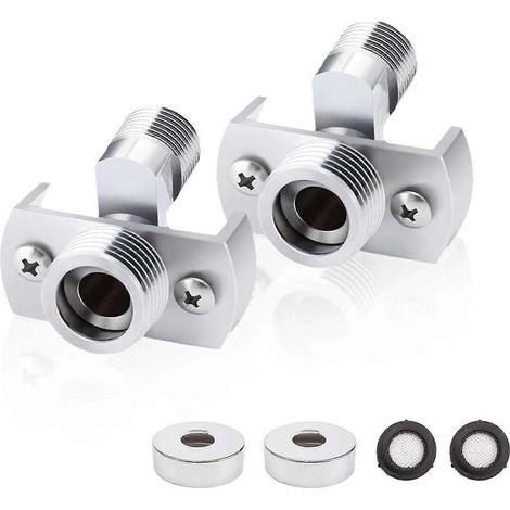 Adaptateur pour robinet de douche, lot de 2 adaptateurs, adaptateur long et réglable, pour ajuster le débit d'eau et résoudre les fuites. (1/5)