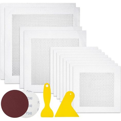 Kit de reparación de paneles de yeso, 16 piezas, kit de reparación para adhesivos de pared, kit de reparación para agujeros en adhesivos de yeso