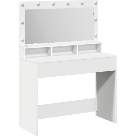Coiffeuse,Table de maquillage avec miroir Blanc 100 x 41 x 135 cm Bois d'ingénierie CFW618132 (1/5)