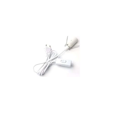 Cavo per lampada di sale con interruttore - E14-1,8 m - Portalampada per lampada di sale, bianco - Crezuo (1/3)