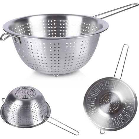 Colador de cocina de acero inoxidable con mango de 24 cm (1/5)