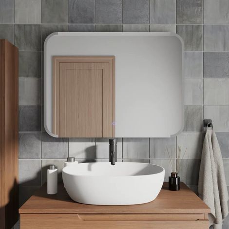 Specchio led 70x100cm luce calda neutra fredda e funzione anti appannamento Sirius (1/4)