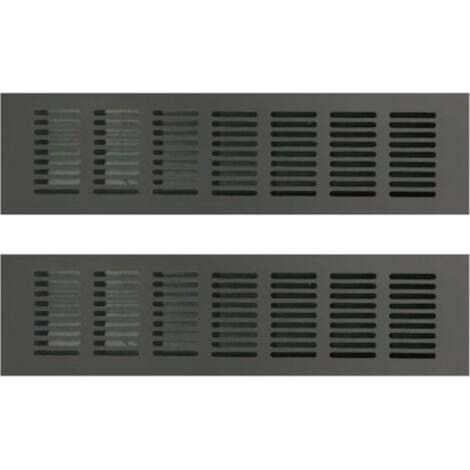Grille de ventilation en aluminium 80 × 300mm – Lot de 2 – Pour espaces confinés et systèmes de ventilation domestiques (1/5)