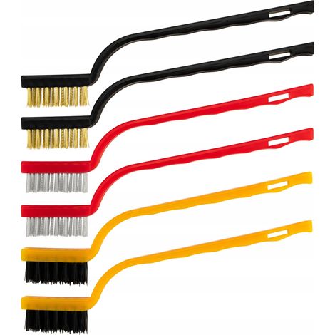 Set Drahtbürsten 17 cm 6-teilig gemischt