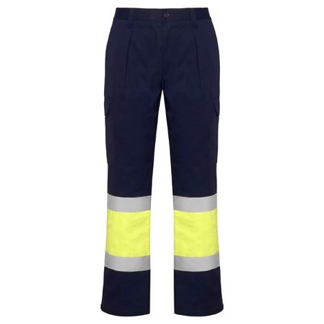 Pantalón multibolsillos de alta visibilidad (colores flúor) SOAN 54 Marino/Amarillo Fluor (1/3)