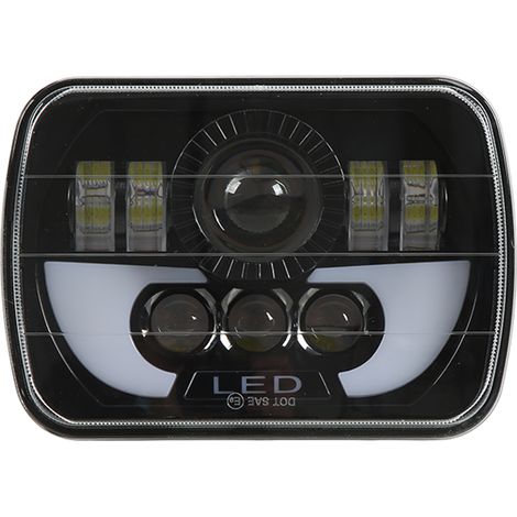 5x7 Zoll (12,7 x 17,8 cm) großer quadratischer LED-Scheinwerfer, 90 W Leistung, Abblend- und Fernlicht, IP67 wasserdicht, für Auto und Motorrad (1/5)