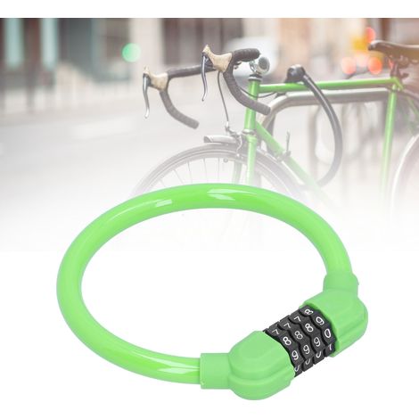 Câble antivol vélo haute sécurité à code 4 chiffres pour cyclisme extérieur vert