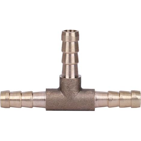 Connecteur de menuisier de tuyau de carburant à 3 voies, pièce en T en laiton, 6mm pour tuyau de gaz, d'huile et d'air comprimé (1/5)