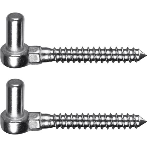 Charnière de Portail M12, 2pcs Quincaillerie à Goupille Crochet à Vis de Ferme Robuste en Métal pour Clôture en Bois/Portail de Jardin/Portail de Champ/Allée avec Boulon de 16mm, 11cm (1/5)
