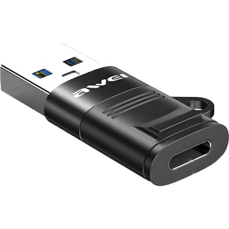 Adaptateur USB-C/USB-A Awei CL-13 Noir (1/4)