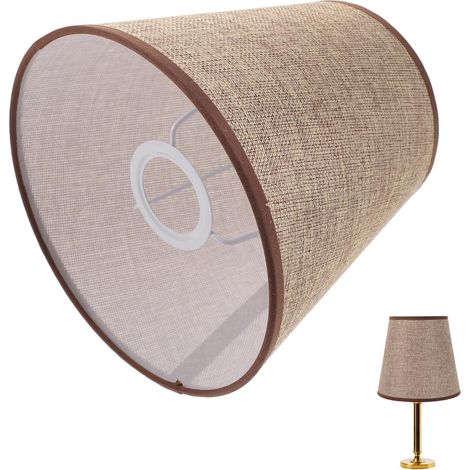 Abat-jour en tissu pour lampe de table - Abat-jour moderne avec E27 - Petit abat-jour de bureau pour chambre à coucher, salon et bureau - 19 x 17 x 17 cm (1/5)