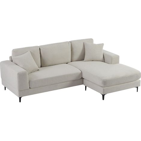 Divano angolare reversibile in Tessuto testurizzato Beige - JAMOLO