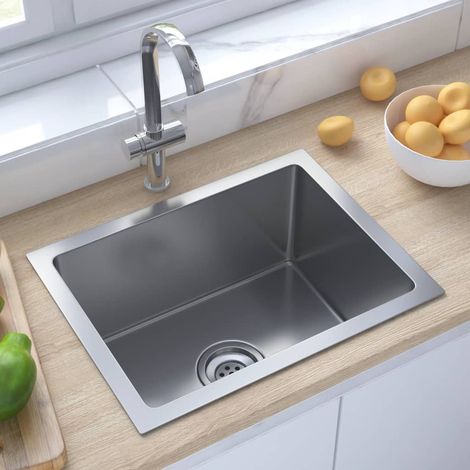 Fregadero de cocina hecho a mano acero inoxidable vidaXL
