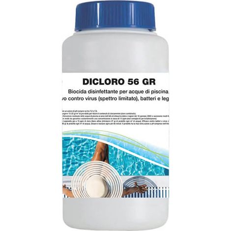 Dicloro Granulare 56 gr per piscina (1 Kg) - Per la disinfezione dell’acqua: Contine un agente clorante stabilizzato per trattamenti shock e recupero (1/5)