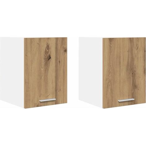 Set di 2 armadietti pensili moderni 30 x 31 x 40 cm grande spazio di archiviazione interno in legno ingegnerizzato bianco 020053176