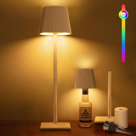 4-in-1 dimmbare LED-Flaschenlampe, 5200 mAh kabellose Metall-Tischleuchte mit Touch-Steuerung, IP54, tragbarer Lampenschirm für drinnen und draußen in Restaurants, Gärten und beim Camping (1/5)