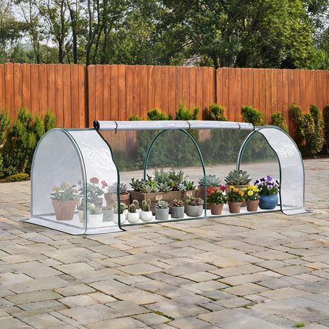 Serre de jardin transparent en plastique acier 250 x 100 x 80 cm (1/5)
