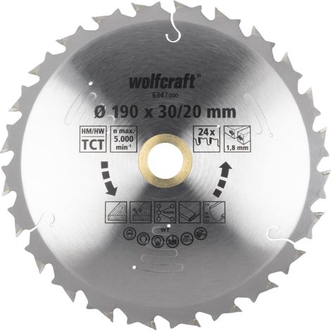 Lames de scie circulaire pour les scies circulaires manuelles sans fil, 6347000, Série violet (coupes rapides, semi-fines) 190x30/20mm (1/5)