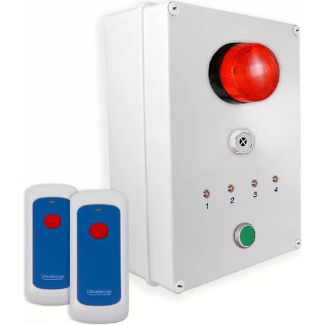 Système d'identification d'alerte sans-fil 900m - 2 boutons mobiles / Sirène / Flash / LEDs / Bouton d'arrêt (DA600+)