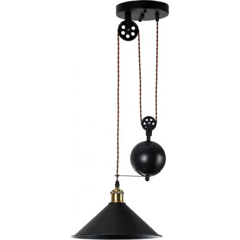 FABRILAMP Triguero Pendelleuchte E27 Schwarz 29,5d (1/3)