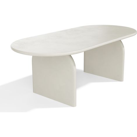Table à manger en micro ciment blanc BRIA (1/4)