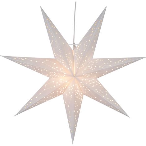 Star Trading Poinsettia Galaxy de Star Trading, étoile en papier 3D Noël en blanc, étoile décorative à suspendre avec câble, douille E14, Ø : 60 cm