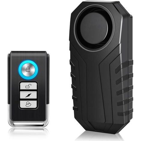 Motorcycle/Bicycle Alarm with Remote Control, Wireless Bike Alarm with 113 dB Super Loud Alarm, Anti-Theft Security for Scooters, Electric Scooters, and IP65 Waterproof for Vibration Sensors and Lugga (1/5)