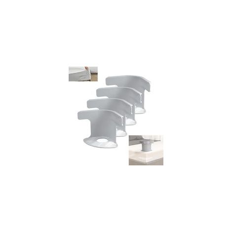 Attaches Universelles pour Drap de Lit - Fixation Housse de Matelas Anti-Dérapant, Sangle de Coin pour Toutes Tailles (Simple/Double/Roi), Maintien Solide des Draps - Heavy Duty (4, Gris) (1/5)
