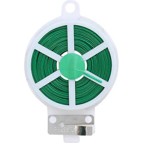 Attaches de jardinage fixes en fil de fer recouvert de plastique, avec fil coupe-fil et attache pour câble métallique de 20 m (vert)-20M (1/3)