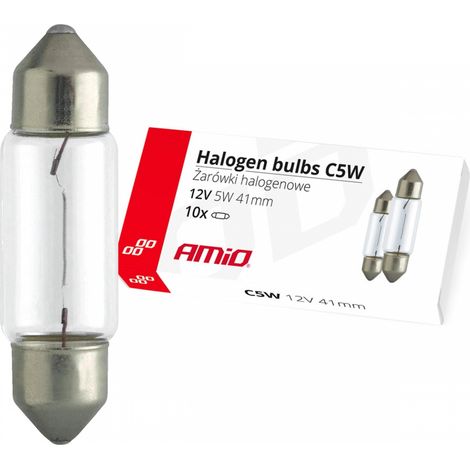 Ampoules halogènes C5W Festoon 41 mm 12 V, 10 pièces AMIO-02554