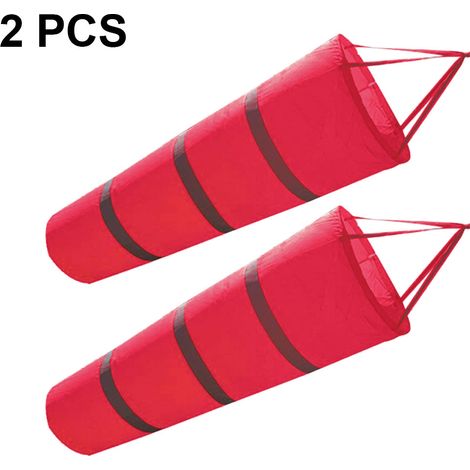 Manche À Air - Tissu Oxford - Bandes Réfléchissantes Orange Rouge Argenté - Pour Aéroports Sites Industriels Météorologie Agriculture - Lot De 2 (1/5)