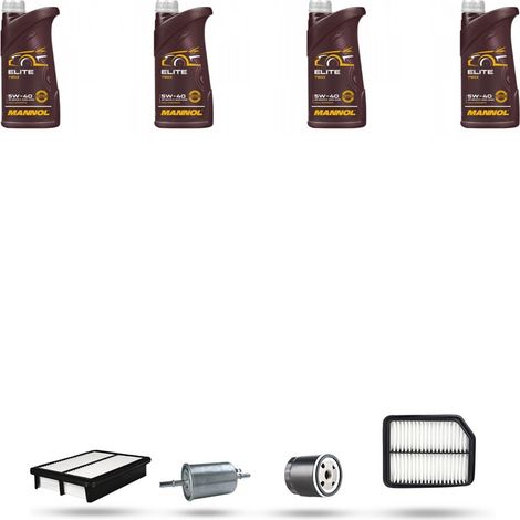 Kit tagliando 4 FILTRI e 4L OLIO compatibile con Chevrolet Kalos 1.4 16v 69kw dal 2003 al 2004 (1/5)