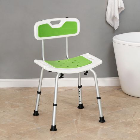 Tabouret de douche réglable avec dossier et appui-tête vert verde (1/5)