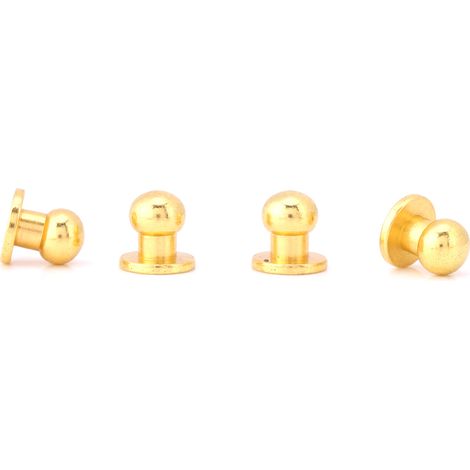 20 clous rivets à tête ronde en laiton massif, boutons, accessoires de bricolage en cuir (86 mm, doré) (1/5)