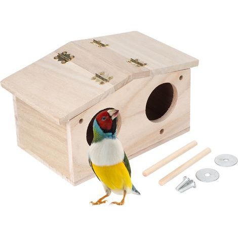 Nids d'oiseaux en bois pour animaux de compagnie, bote d'élevage, accessoires pour perroquets, hirondelles (1/5)