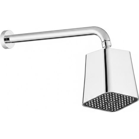 Set doccia cromo con braccio tondo 25 cm e soffione quadrato in abs (1/5)