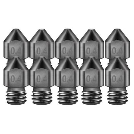 10 buses d'extrudeuse MK8 pour imprimante 3D Buses en acier trempé à haute température de 0,4 mm, compatibles avec Makerbot, Creality CR-10 Ender 3, Prusa i3