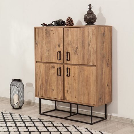 Buffet industrial de madera y metal - 4 puertas - 8 huecos BRESOV