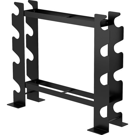 Support à haltères en acier à 4 niveaux, capacité 200 kg, 70 x 21 x 55 cm, noir (1/5)