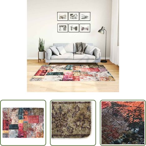 Tapis velours - Tapis lavable Patchwork 120x180 cm multicolore (1/5)
