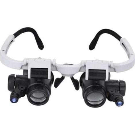 Adjustable Magnifying Glass, Head Magnifier with LED Light, 8x, 15x, 23x, Binoculars, Hands-Free Magnifying Glass for Reading, Watchmaking, and Electronic Repair