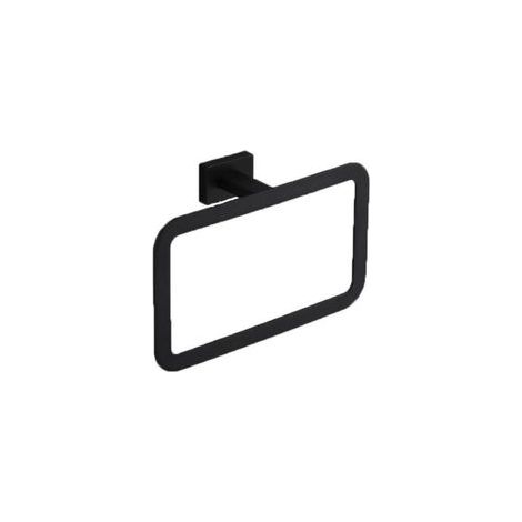 Anneau porte-serviettes mural noir pour salle de bain –
