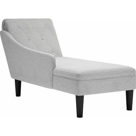 vidaXL Sdraio con Cuscino e Bracciolo Destro in Tessuto Grigio Nuvola (1/5)