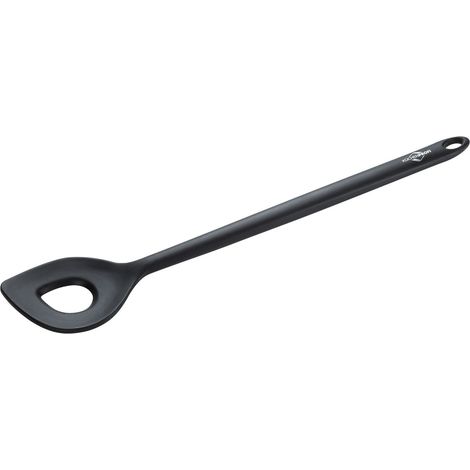 Cuchara Kuchenprofi Trend con agujero, de silicona, 30,5 cm, negra