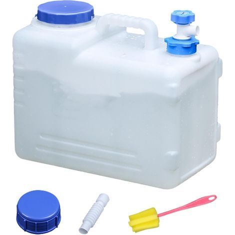 15L Water Container with Tap and BPA-Free Cap for Camping, Car, and Festivals, White/Transparent (1/3)
