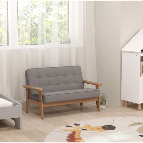 MEUBLIV poltroncina per bambini grigia 77x42x48 cm, 2 posti, senza materasso (1/5)