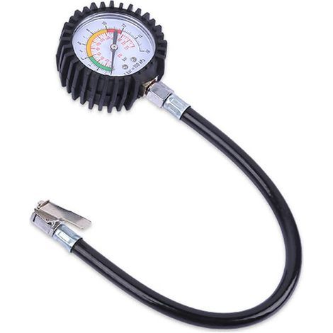 Reifenfüllpistole mit Manometer, Reifendruckmesser, Druckprüfer - Mechanisches Manometer (Schlauchlänge 38 cm) (1/5)