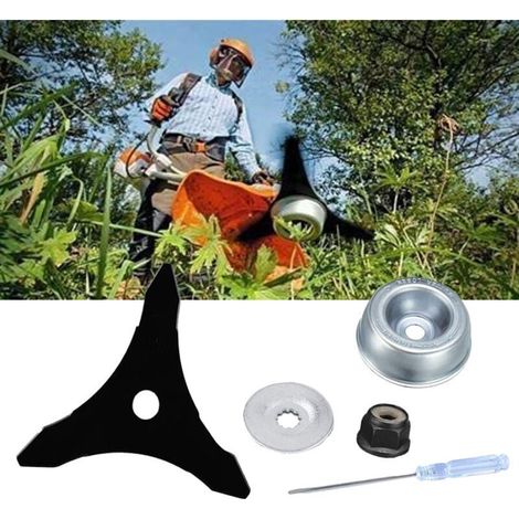 Lame de débroussailleuse à trois dents One-For-All pour machines Stihl, Husqvarna, Mitox, Echo, Kawasaki et autres BETTERLIFE (1/4)
