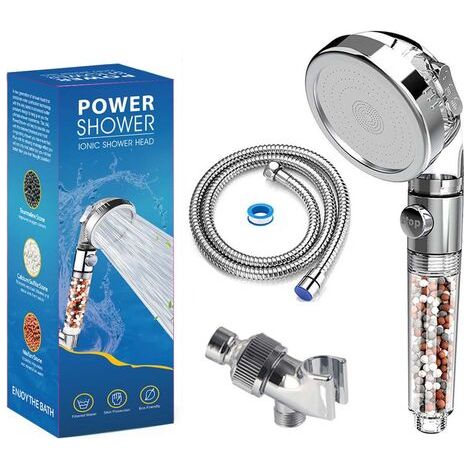 Pommeau Douche Haute Pression Pomme de Douche Anti Calcaire Filtrant,Douchette Économie d'Eau Universelle de Massage 3 Modes De Douche Convient à Salle De Bain (1/5)