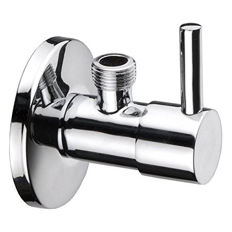 VALVOLA DI CHIUSURA AD ANGOLO PER LAVELLI - RACCORDO 1/2 - DESIGN TONDO CROMATO (1/3)